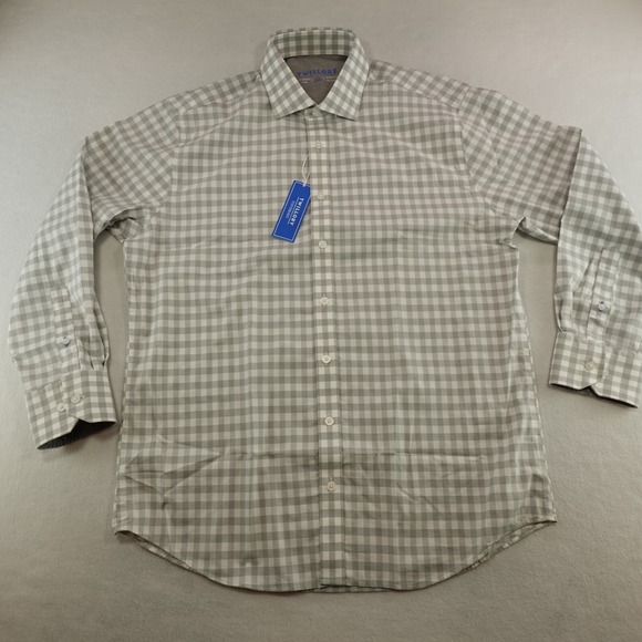 Other - Twillory Shirt Men 17 / 32-33 Grey‎ Check Hustle Performance Stretch Flip Cuffs
